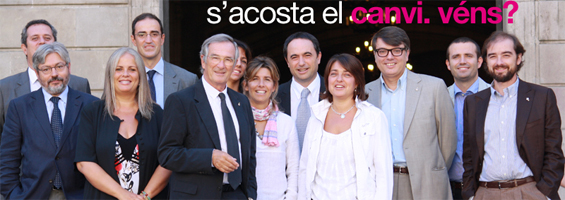Cartel propagandÃ­stico de los doce concejales de CiU, con Trias a la cabeza, de cara a las elecciones del prÃ³ximo 22 de mayo (Foto: CiU).