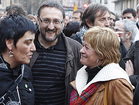 Arantza Zulueta, a la derecha, junto a 'Txelui' Moreno. | Justy